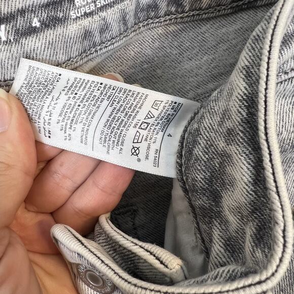 Old Navy Womens Rockstar Super Skinny Jeans Size 4 High Rise Gray Denim Stretch - Picture 7 of 10